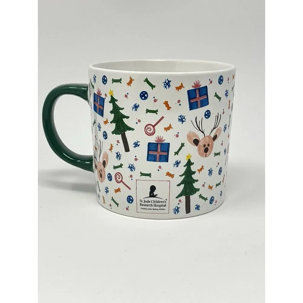 Williams Sonoma Jumbo 20oz St Jude Christmas Holiday Winter Coffee Mug Cup